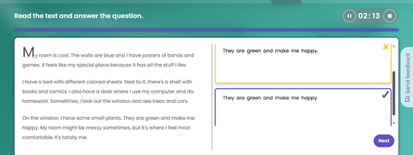 Fig 1. Scaffolded reading. Guess what the question was!